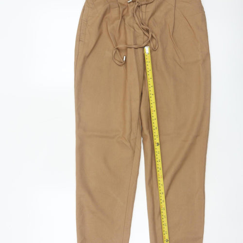 Marks & Spencer Women's Camel UK 10 Tapered Drawstring Jogger Trousers