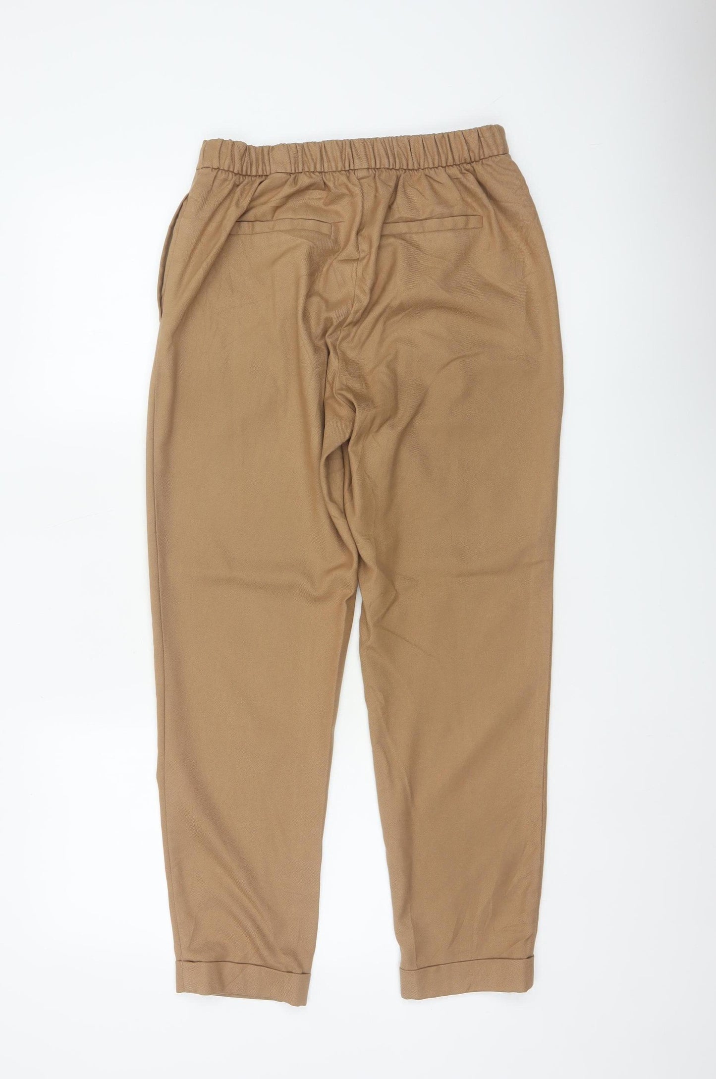 Marks & Spencer Women's Camel UK 10 Tapered Drawstring Jogger Trousers