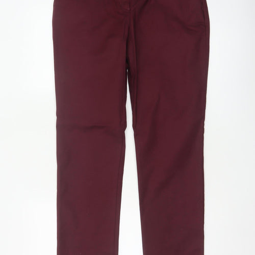 Bianca Women Red UK 12 Slim Tapered Cotton Dress Trousers