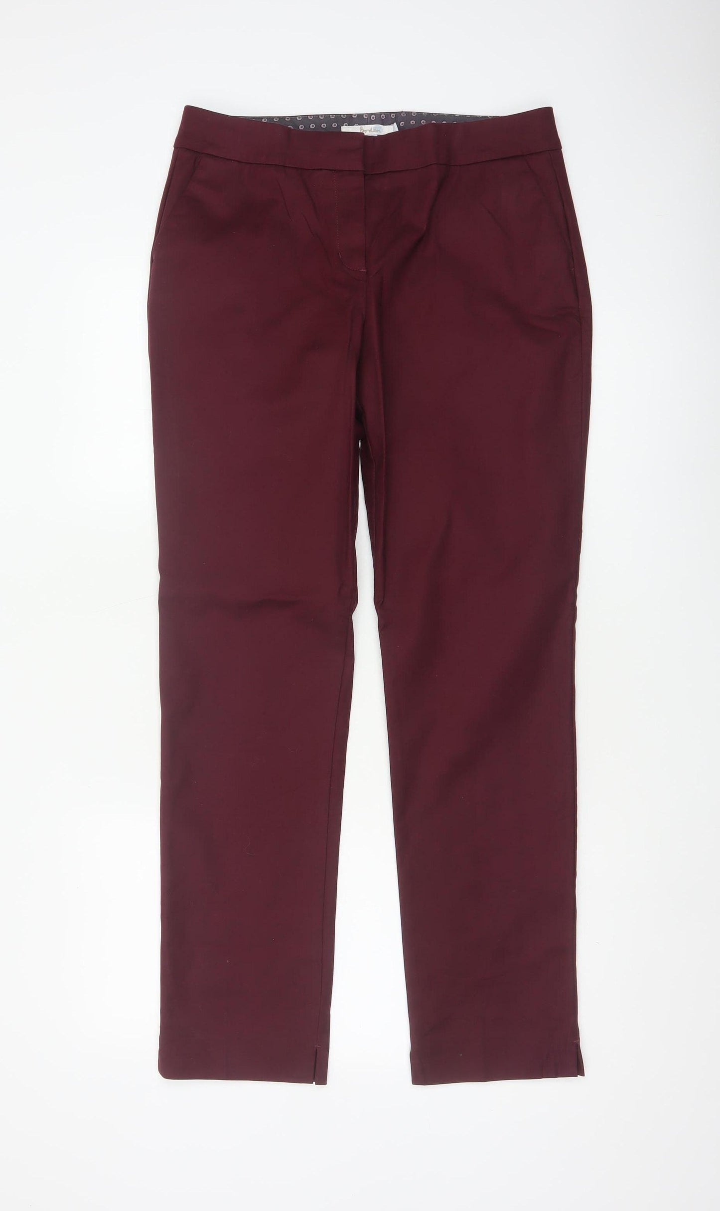 Bianca Women Red UK 12 Slim Tapered Cotton Dress Trousers
