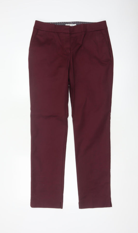 Bianca Women Red UK 12 Slim Tapered Cotton Dress Trousers