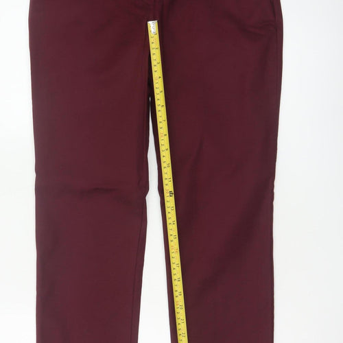Bianca Women Red UK 12 Slim Tapered Cotton Dress Trousers