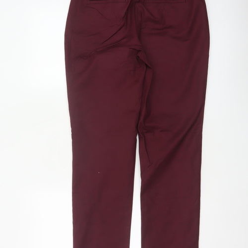 Bianca Women Red UK 12 Slim Tapered Cotton Dress Trousers