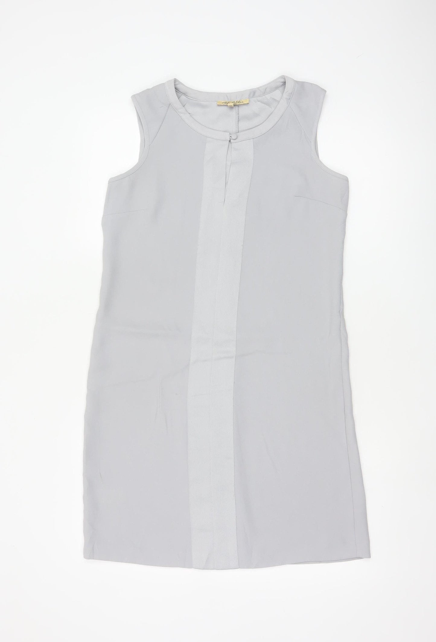 Next Petites Women Grey UK 8 Sleeveless Tunic Blouse Round Neck