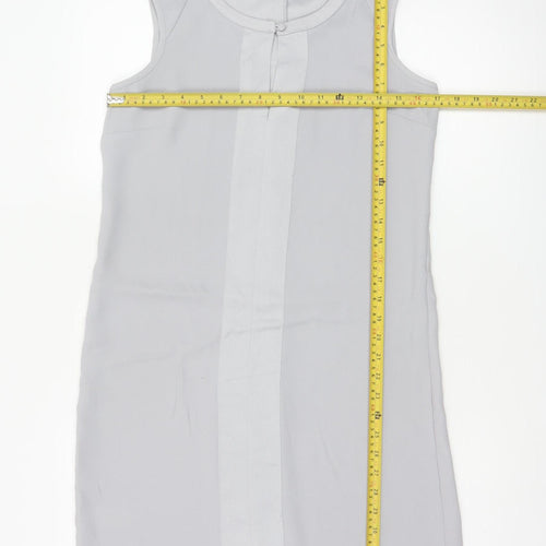 Next Petites Women Grey UK 8 Sleeveless Tunic Blouse Round Neck