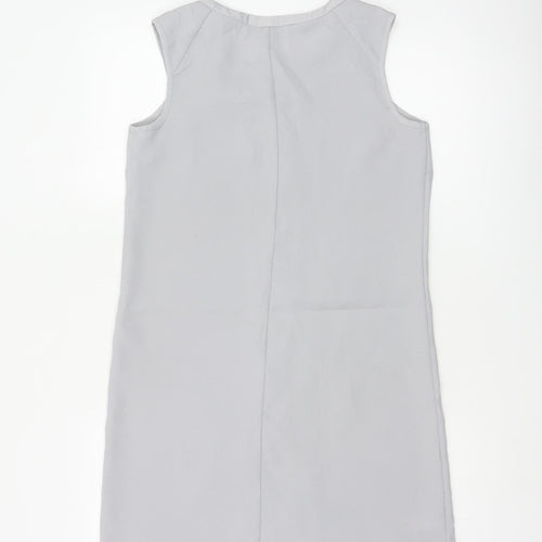 Next Petites Women Grey UK 8 Sleeveless Tunic Blouse Round Neck