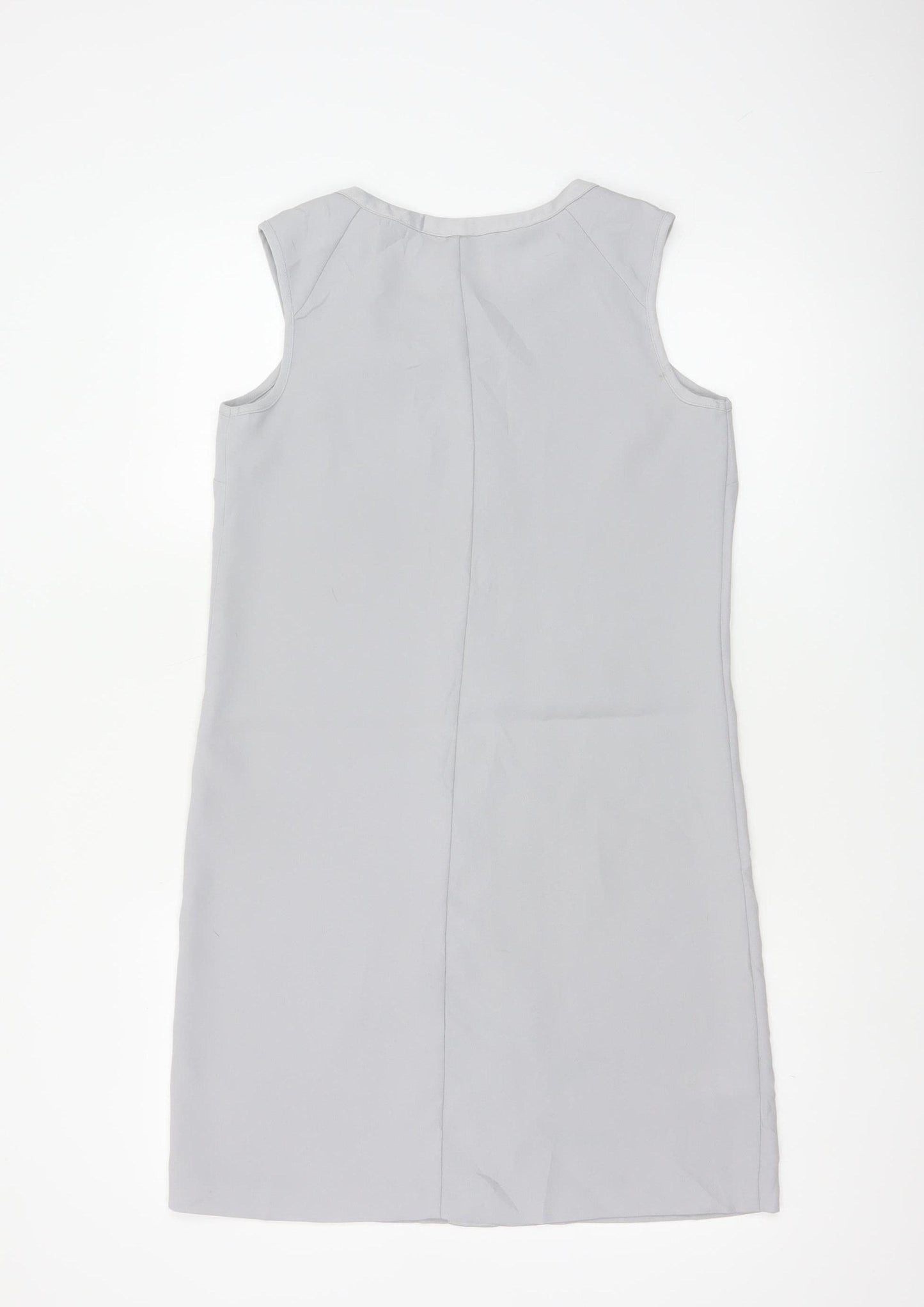Next Petites Women Grey UK 8 Sleeveless Tunic Blouse Round Neck