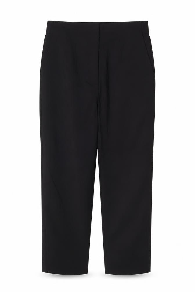 M&S Women’s Black UK 10 Slim High Rise Cropped Tailored Trousers