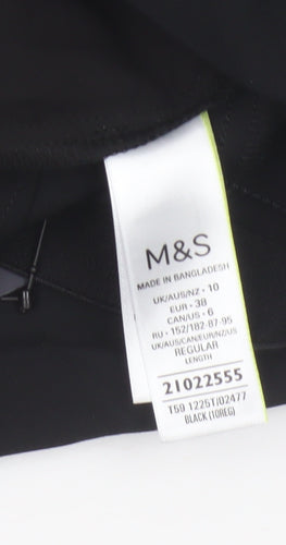 M&S Women’s Black UK 10 Slim High Rise Cropped Tailored Trousers