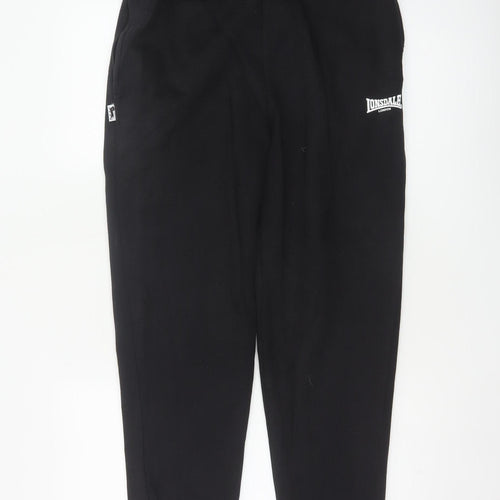 Lonsdale Men’s Black M Logo Cuffed Elastic Waist Jogger Sweatpants