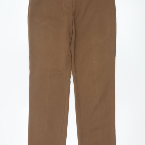 Marks & Spencer Women Brown UK 10 Straight Tailored Dress Trousers