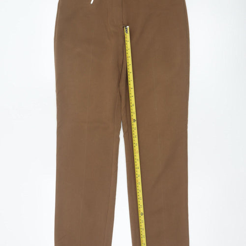 Marks & Spencer Women Brown UK 10 Straight Tailored Dress Trousers