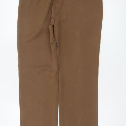 Marks & Spencer Women Brown UK 10 Straight Tailored Dress Trousers
