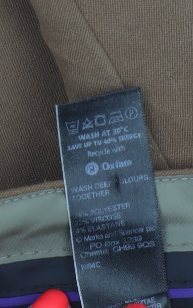 Marks & Spencer Women Brown UK 10 Straight Tailored Dress Trousers