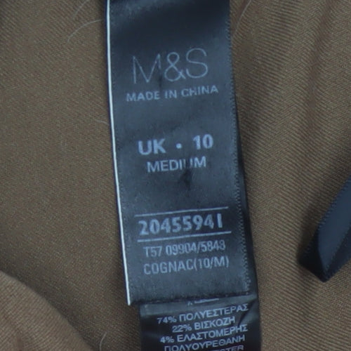 Marks & Spencer Women Brown UK 10 Straight Tailored Dress Trousers