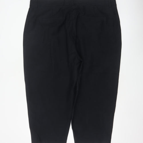 M&S Women Black Size 22 Short Tapered Ankle Grazer High Rise Trousers