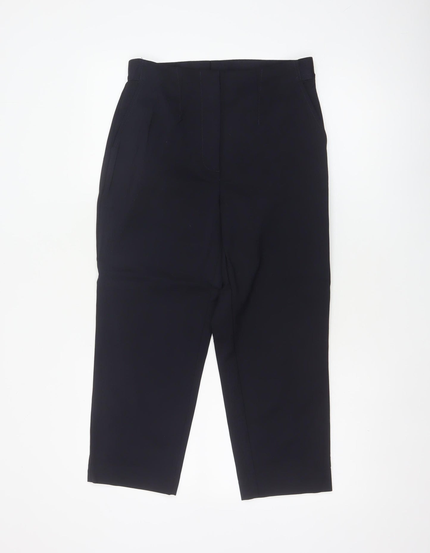 Marks and Spencer Women Black UK 10 Straight Tailored Dress Trousers