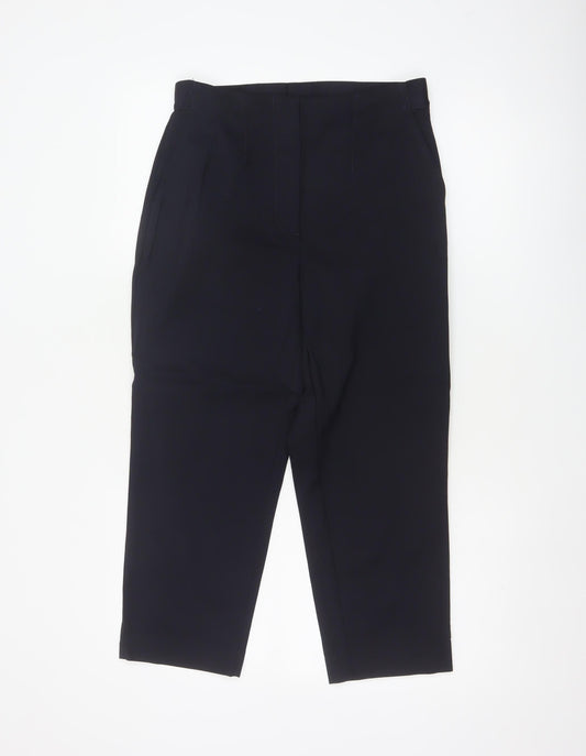 Marks and Spencer Women Black UK 10 Straight Tailored Dress Trousers