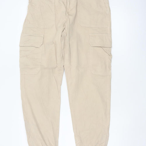 365 Women’s Beige Size 14 Cotton Stretch Cargo Jogger Trousers