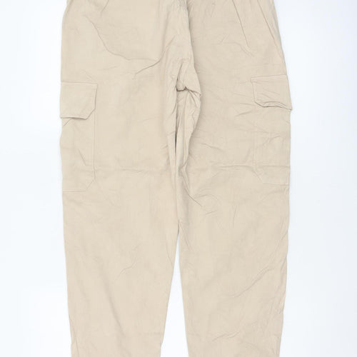 365 Women’s Beige Size 14 Cotton Stretch Cargo Jogger Trousers