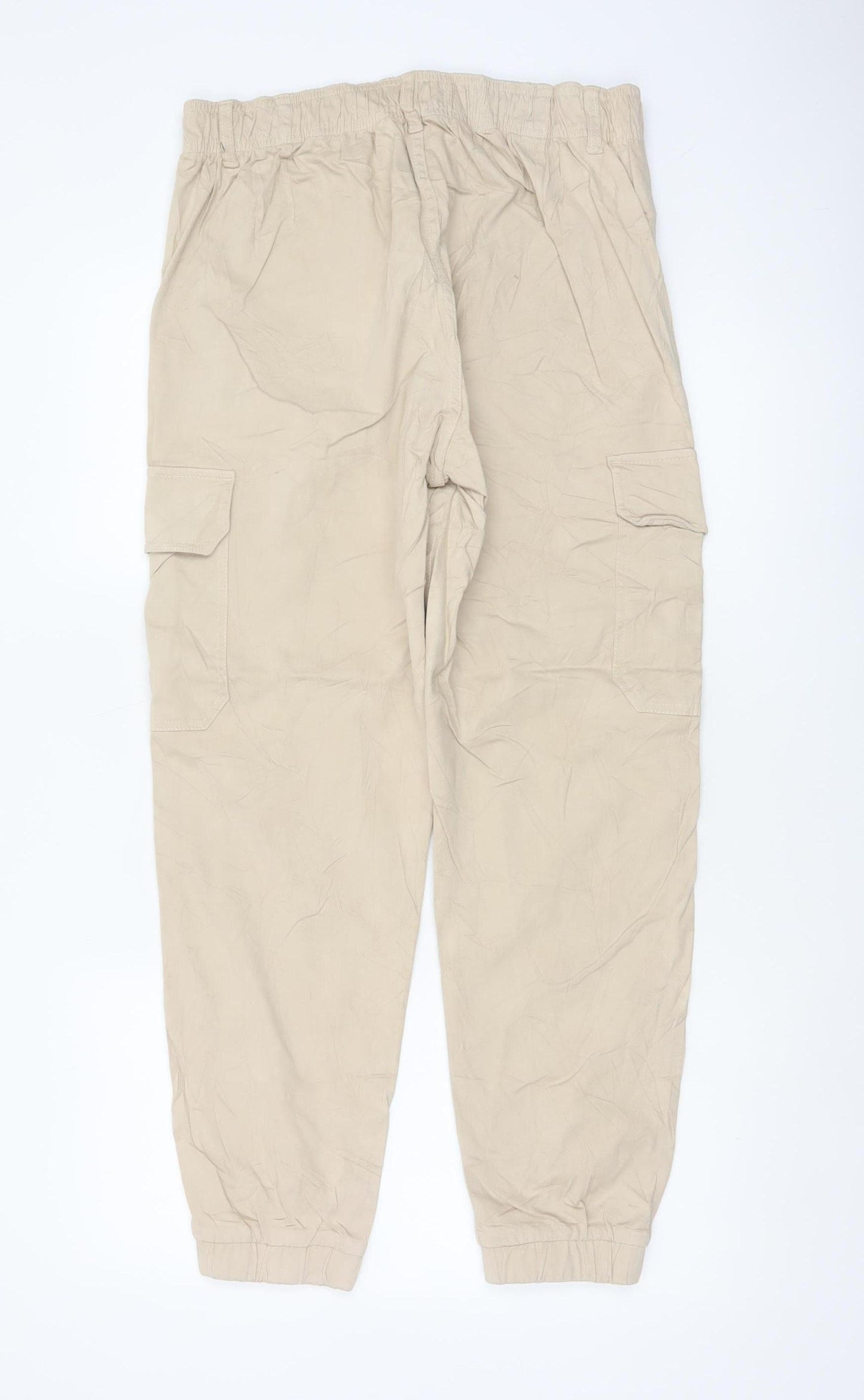 365 Women’s Beige Size 14 Cotton Stretch Cargo Jogger Trousers
