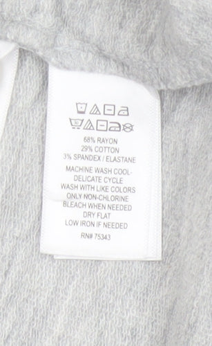 Tahari Women Grey L Knit 3 Button Notch Lapel Blazer Jacket