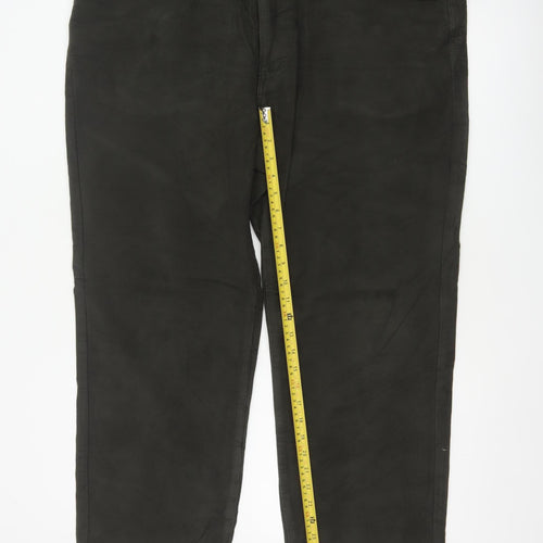 Marks and Spencer Men's Black 44/31 Regular Fit Cotton Trousers