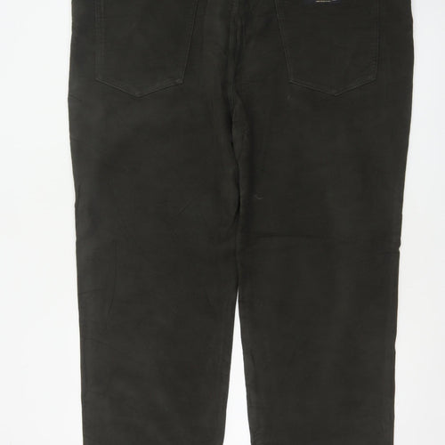 Marks and Spencer Men's Black 44/31 Regular Fit Cotton Trousers