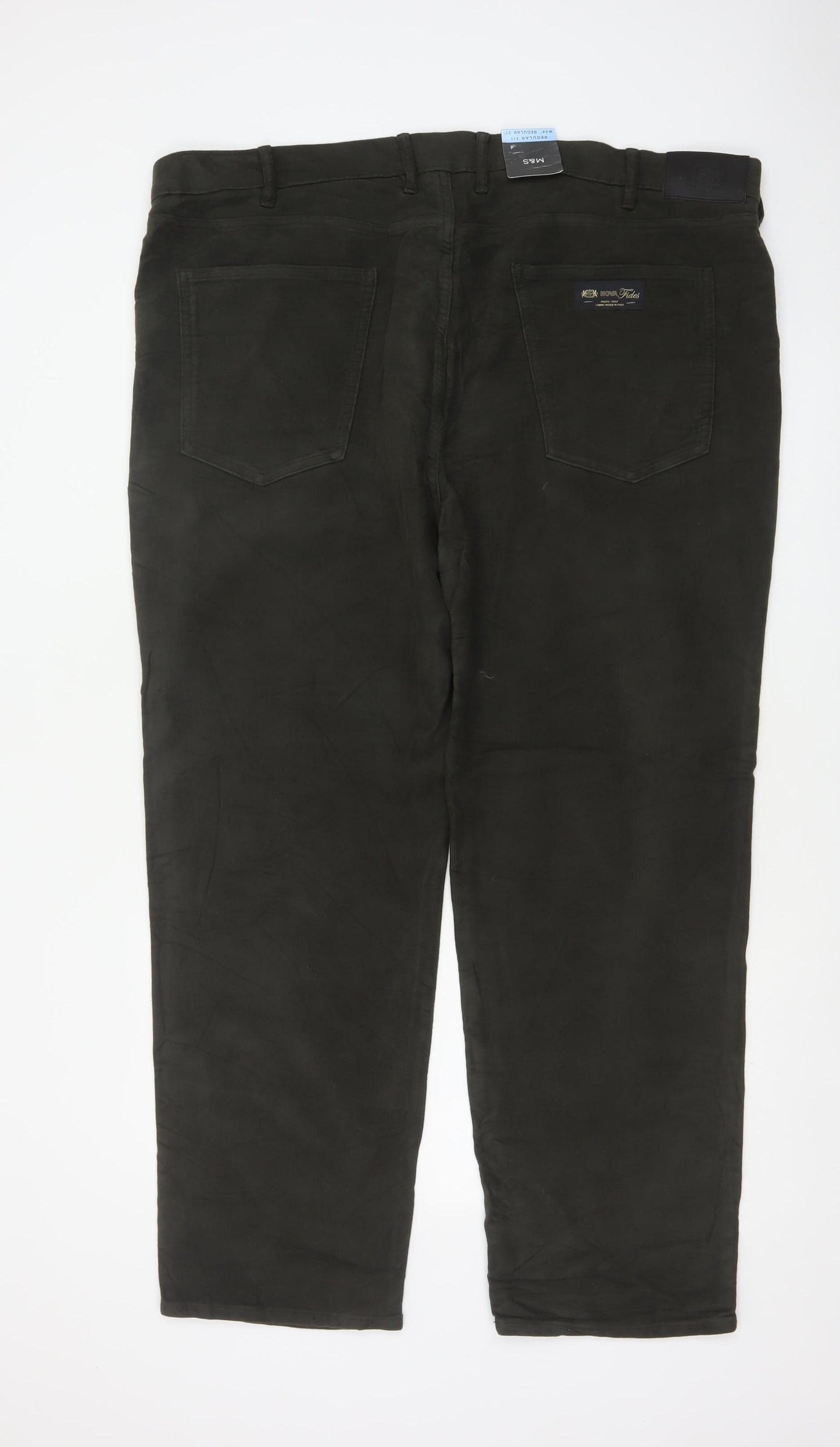 Marks and Spencer Men's Black 44/31 Regular Fit Cotton Trousers