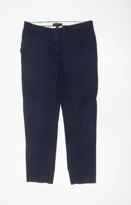 Mango Women’s Blue UK 10 Slim Straight Suit Dress Trousers