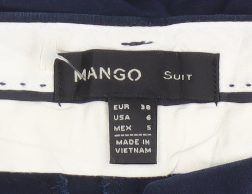 Mango Women’s Blue UK 10 Slim Straight Suit Dress Trousers