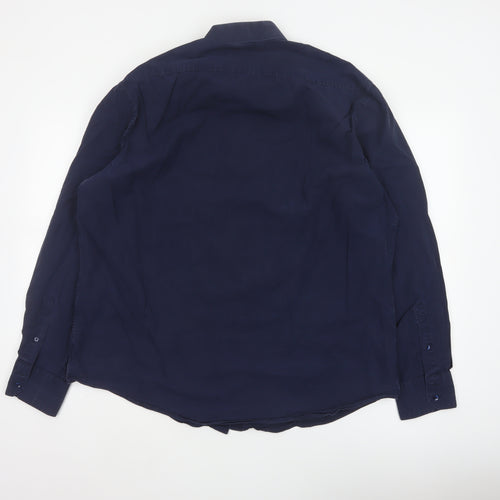 Marks & Spencer Autograph Men’s Blue 18 Pure Cotton Button-Up Shirt