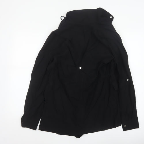 New Look Women’s Black UK 10 Short Drawstring Zip Pocket Jacket