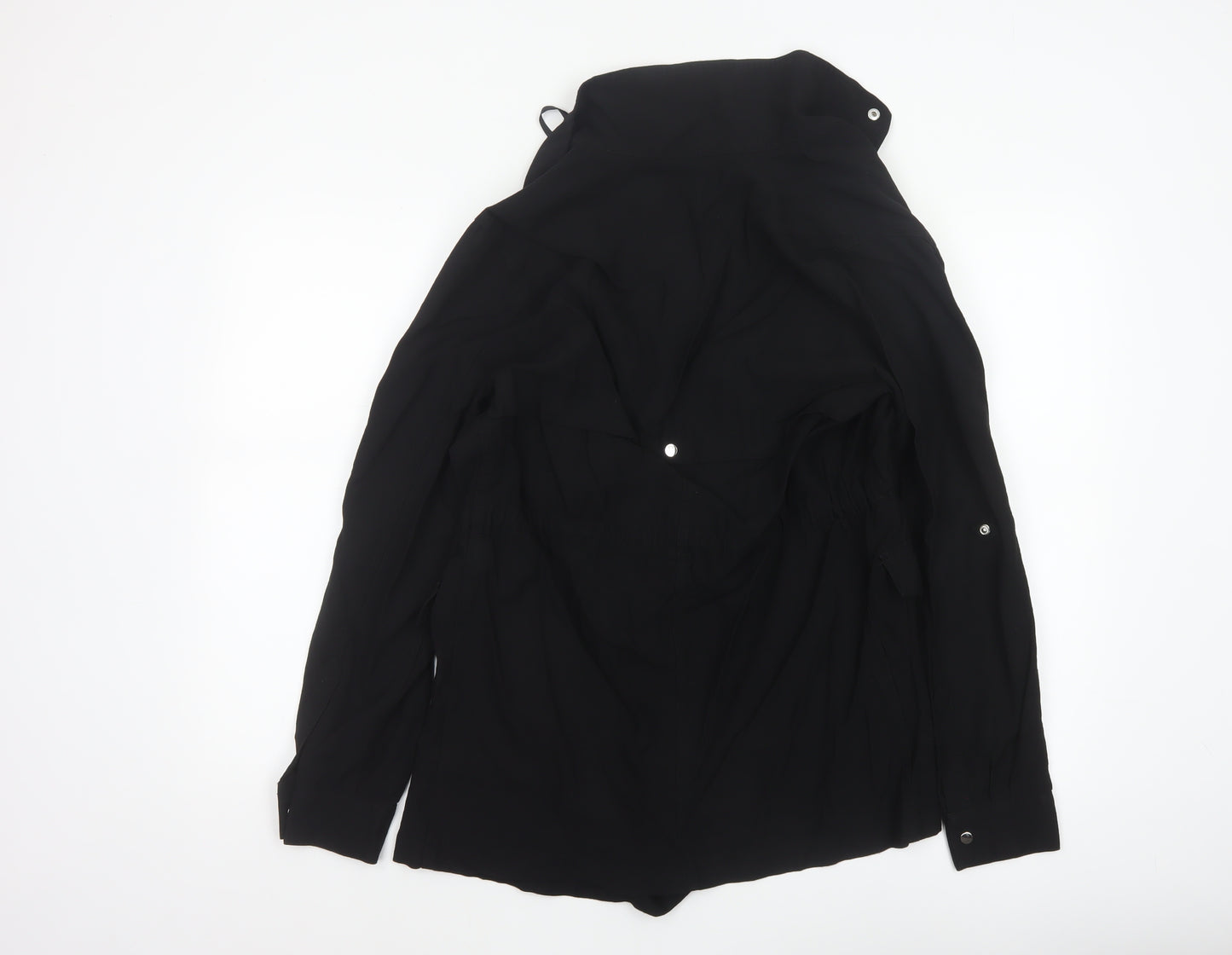 New Look Women’s Black UK 10 Short Drawstring Zip Pocket Jacket