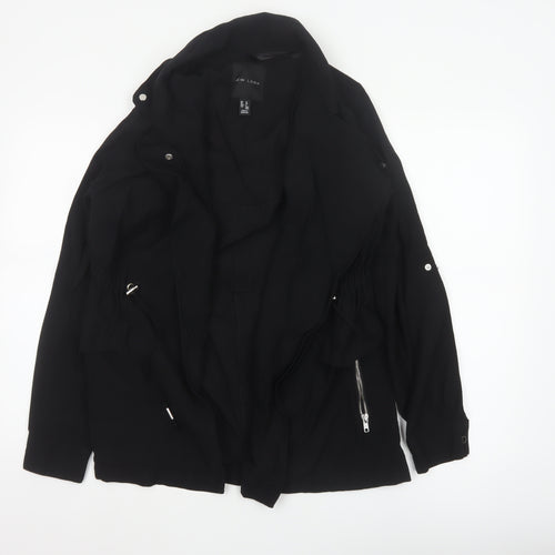 New Look Women’s Black UK 10 Short Drawstring Zip Pocket Jacket