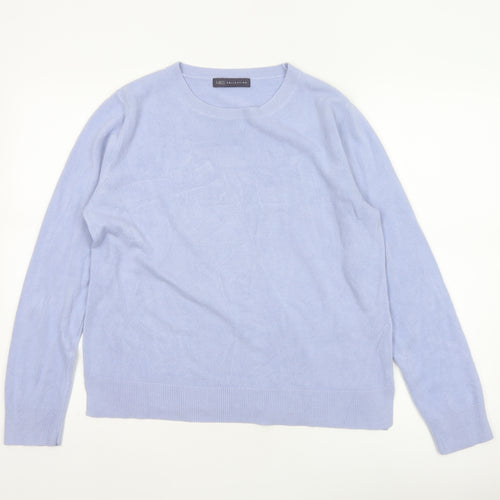 Marks and Spencer Women Blue UK 14 Crew Neck Acrylic Pullover Jumper