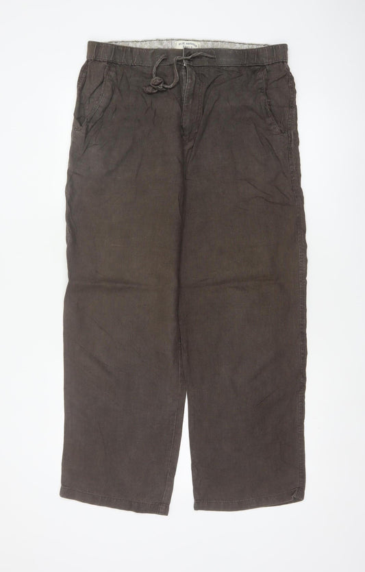 Marks and Spencer Men’s Brown Linen Drawstring Trousers 34in W 29in Leg