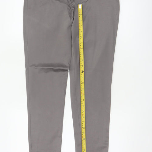 Dorothy Perkins Women Grey UK 12 Tapered Trousers Zip Pockets