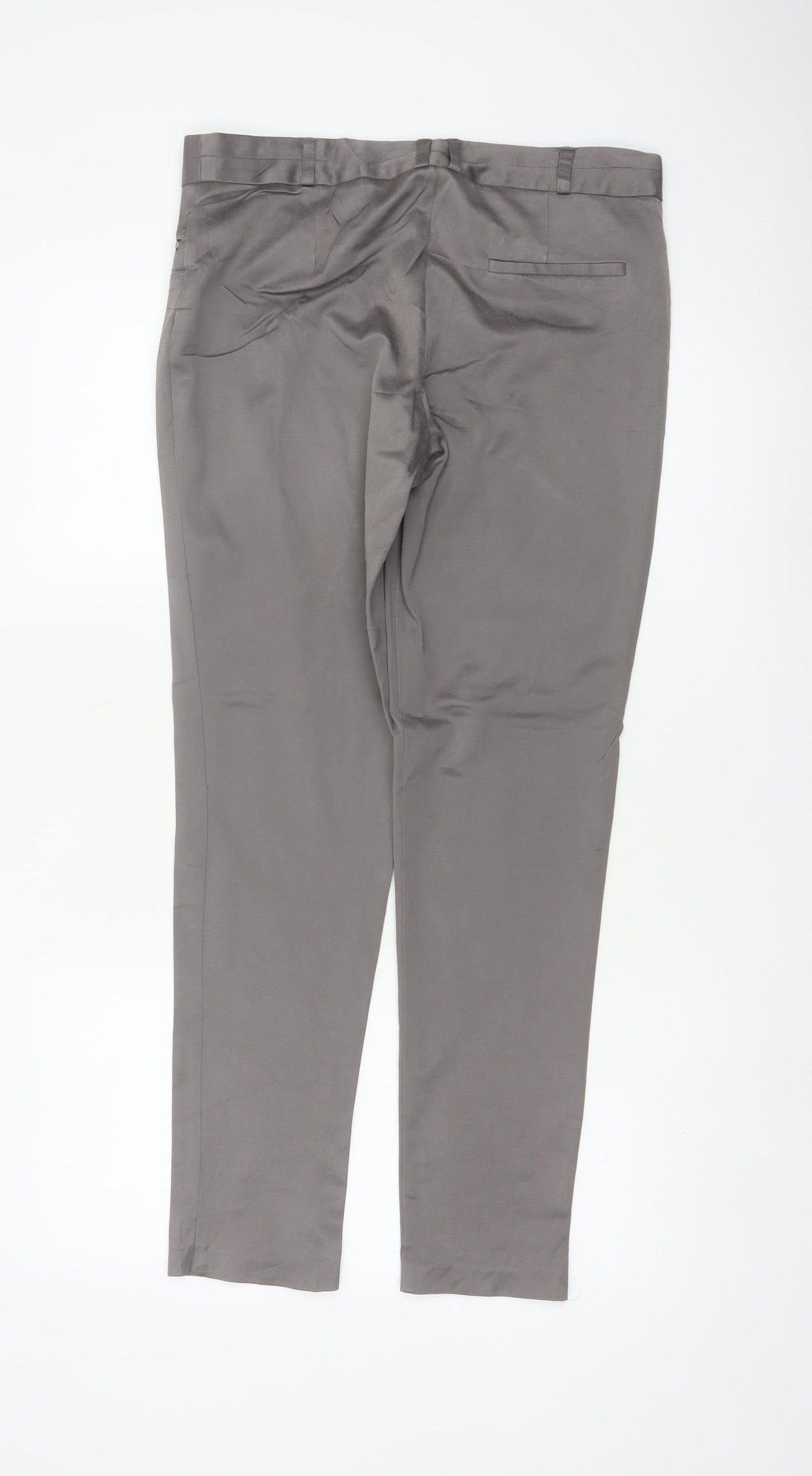 Dorothy Perkins Women Grey UK 12 Tapered Trousers Zip Pockets