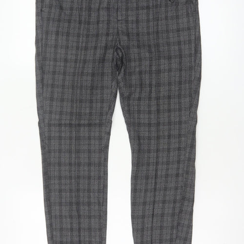 Kings Will Dream Men's Grey Check XS Jogger Trousers Drawstring Tapered