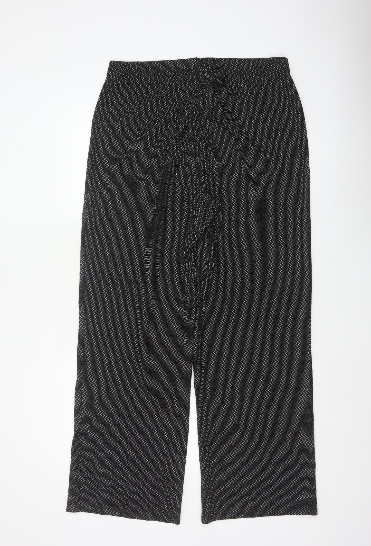 Marks and Spencer Women’s Black Mix UK 16 Wide-Leg Pull-On Trousers