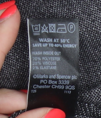 Marks and Spencer Women’s Black Mix UK 16 Wide-Leg Pull-On Trousers