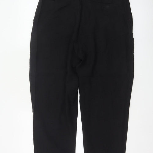 H&M Women Black UK 18 High Rise Tapered Tailored Dress Trousers