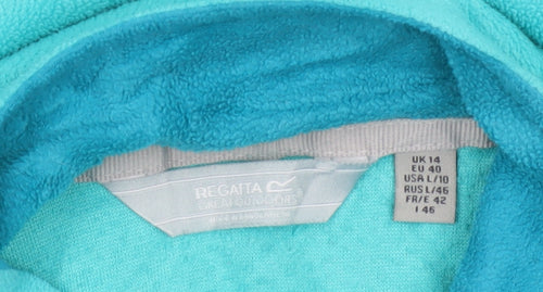 Regatta Women Blue UK 14 Pullover Fleece 1/4 Zip High Neck
