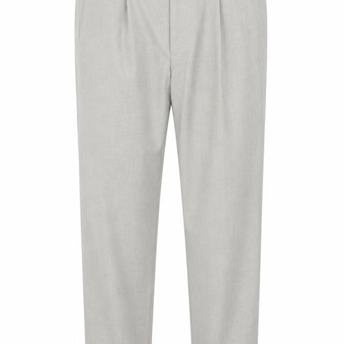 Marks and Spencer Men's Grey 34S Pleated Tapered Dress Trousers
