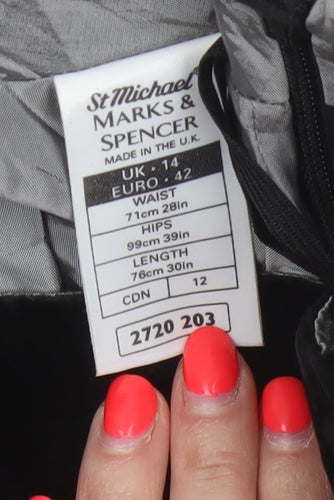 St Michael Marks & Spencer Women Black UK 14 Long Pencil Skirt