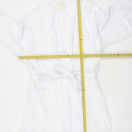 Marks & Spencer Women White Cotton Kimono Robe Size L Belted