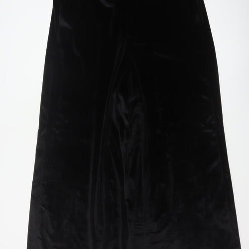 ASOS Design Black Velvet Wide-Leg Trousers Waist 38 Leg 32