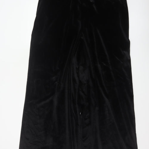 ASOS Design Black Velvet Wide-Leg Trousers Waist 38 Leg 32