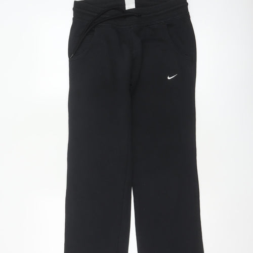 Nike Women’s Black S Logo Fleece Jogger Trousers Drawstring Pockets